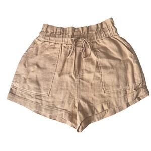 BLANKNYC Womens Ramie Paperbag Shorts Coastal Summer Casual Quiet Luxury Sz XS